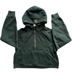 LULULEMON Oversized Scuba Half Zip Hoodie Cropped Pullover Jacket Green M/L